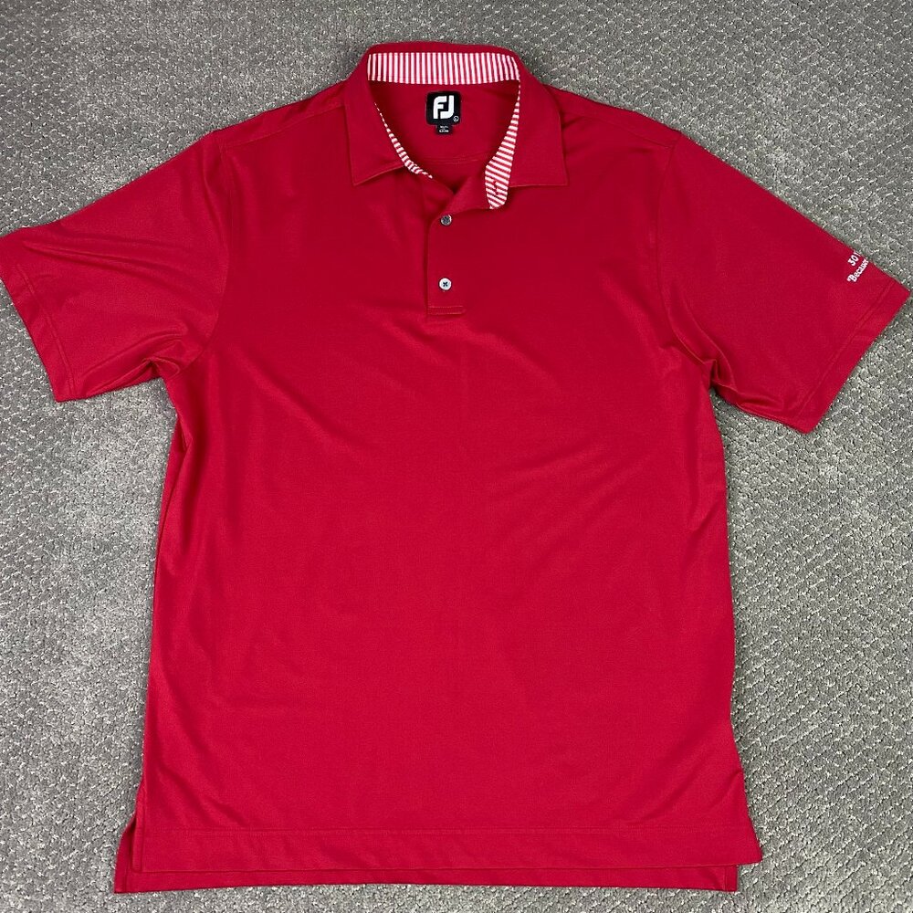 FootJoy Polo Shirt Men's Large Red Golf Stretch Performance NWOT